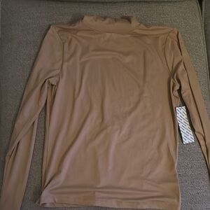 Tan Long Sleeve Turtleneck Top